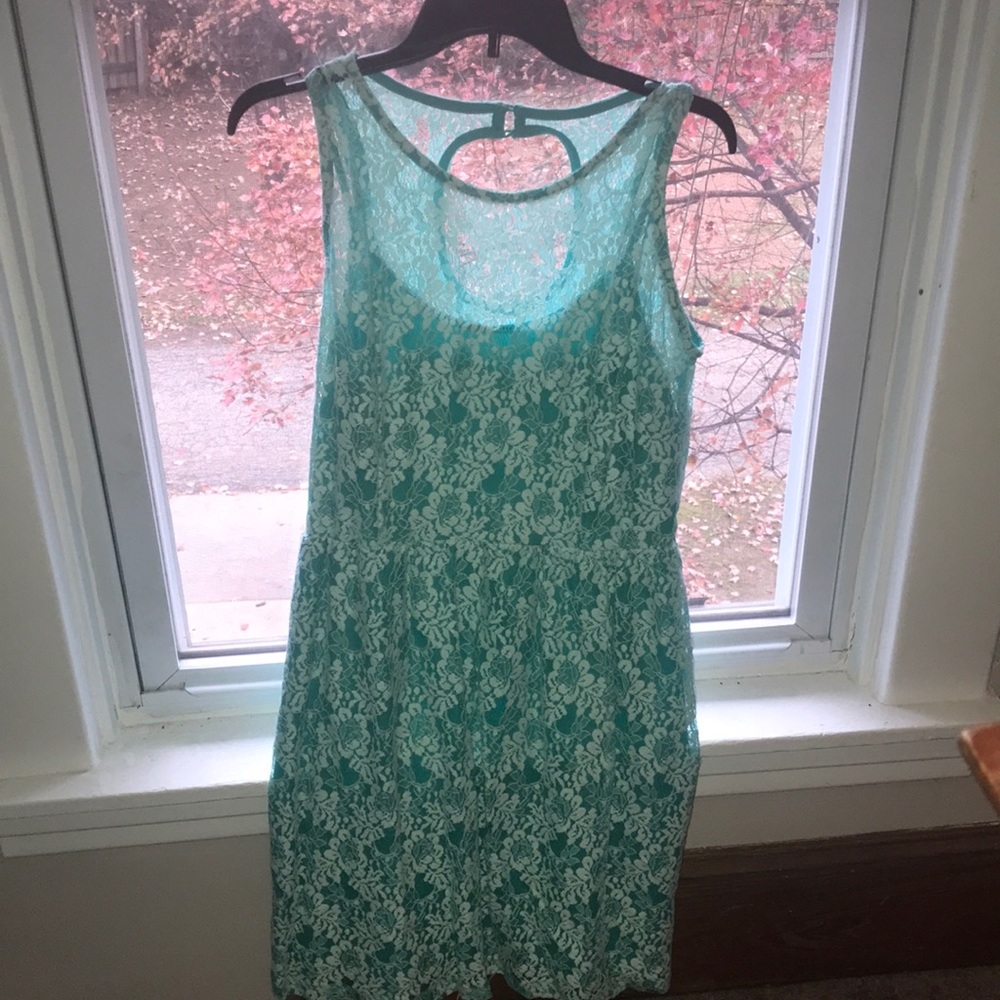 Blue lace dress